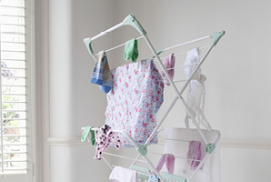 Hanging laundry indoors